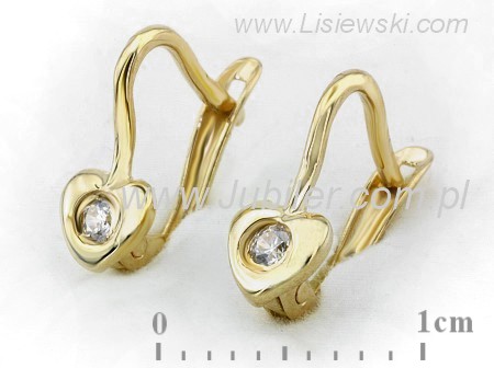 Złote kolczyki z cyrkoniami - 8897 — zdjęcie 2