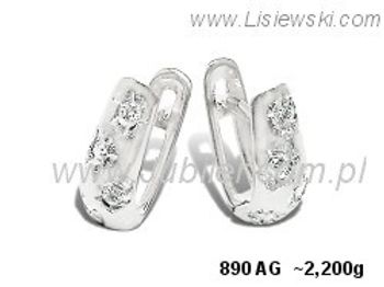 Kolczyki srebrne z cyrkoniami biżuteria srebrna 925 - 890ag - 1