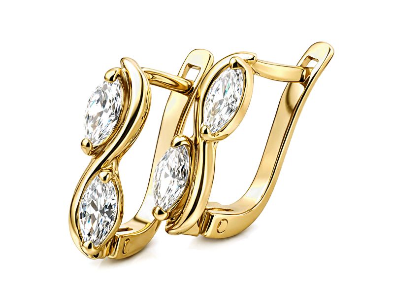 Złote kolczyki z cyrkoniami żółte złoto - 8932