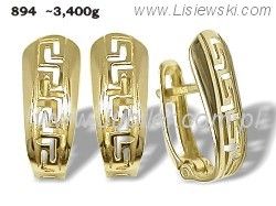 Złote Kolczyki cyrkonie żółte złoto próby 585 - 894 - 1