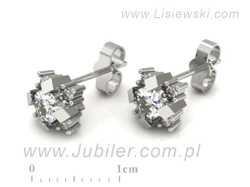 Złote kolczyki z brylantami białe złoto - 8944b — zdjęcie 2