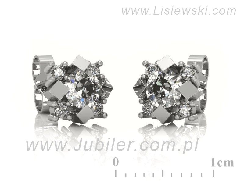 Złote kolczyki z brylantami białe złoto - 8944b — zdjęcie 3