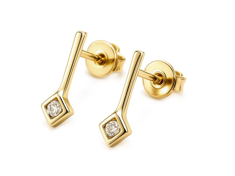 Złote kolczyki z brylantami - 8975br_si_h