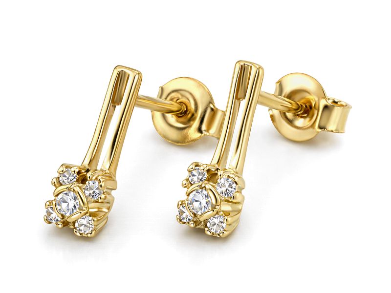 Złote kolczyki z brylantami żółte złoto - 8984br_Si_H