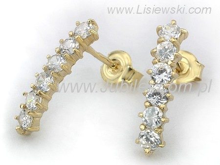 Złote kolczyki z cyrkoniami - 9011k — zdjęcie 2