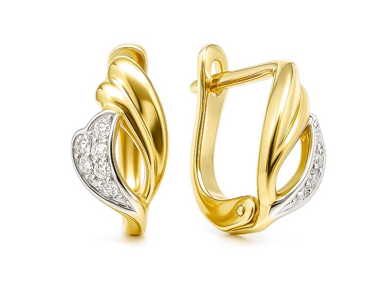 Złote kolczyki z cyrkoniami żółte złoto - 903