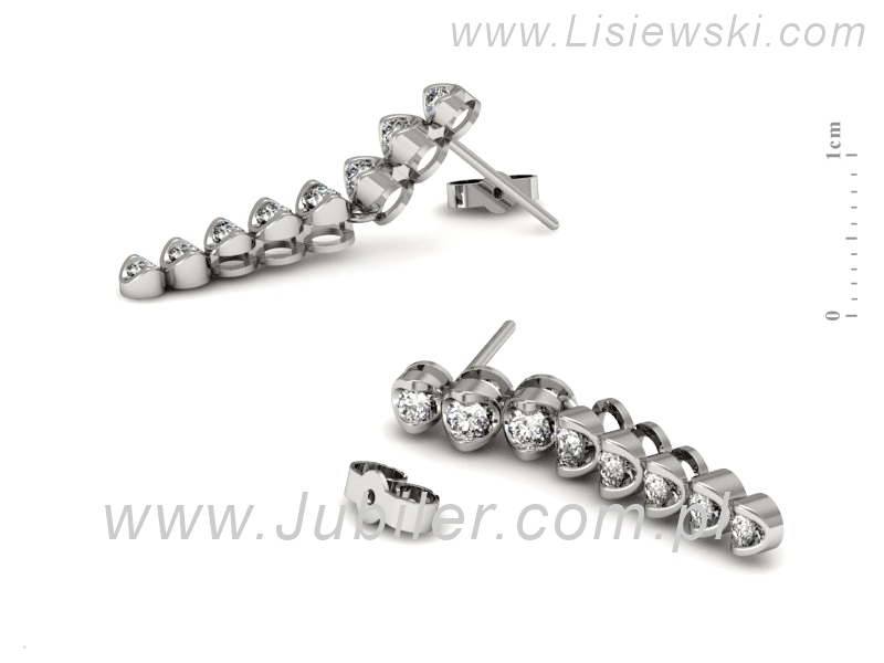 Złote kolczyki z brylantami białe złoto - 9035b — zdjęcie 3