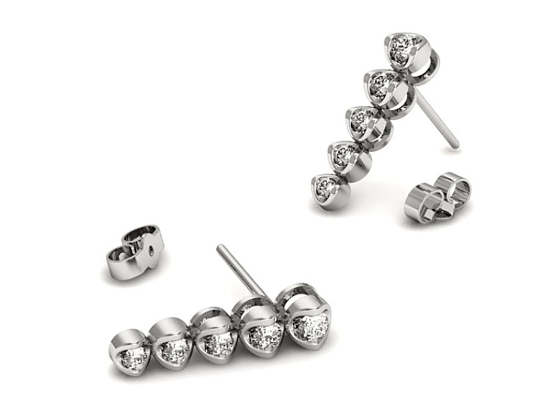 Złote kolczyki z brylantami białe złoto - 9036b — zdjęcie 2