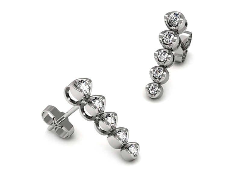 Złote kolczyki z brylantami białe złoto - 9036b — zdjęcie 3