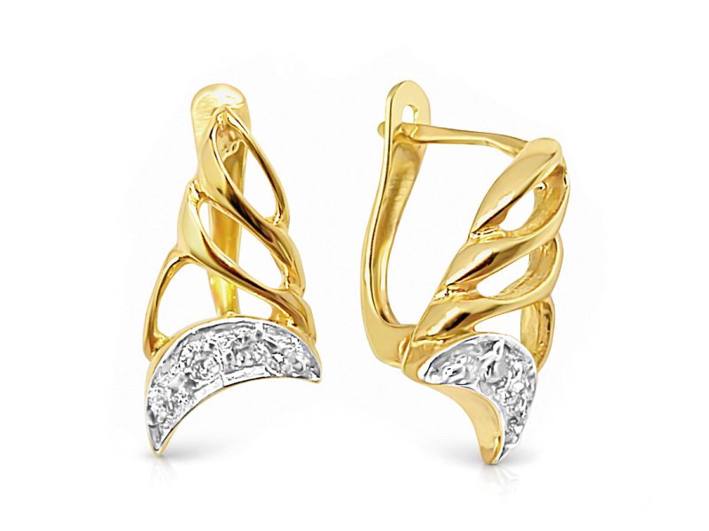 Złote kolczyki z cyrkoniami żółte złoto - 904