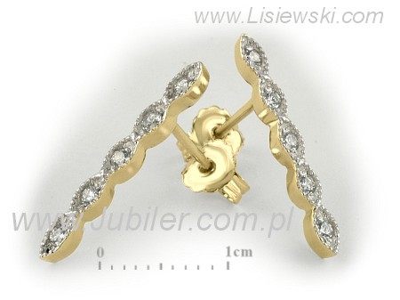 Złote kolczyki ze złota z brylantami - 9071br_SI_H — zdjęcie 3