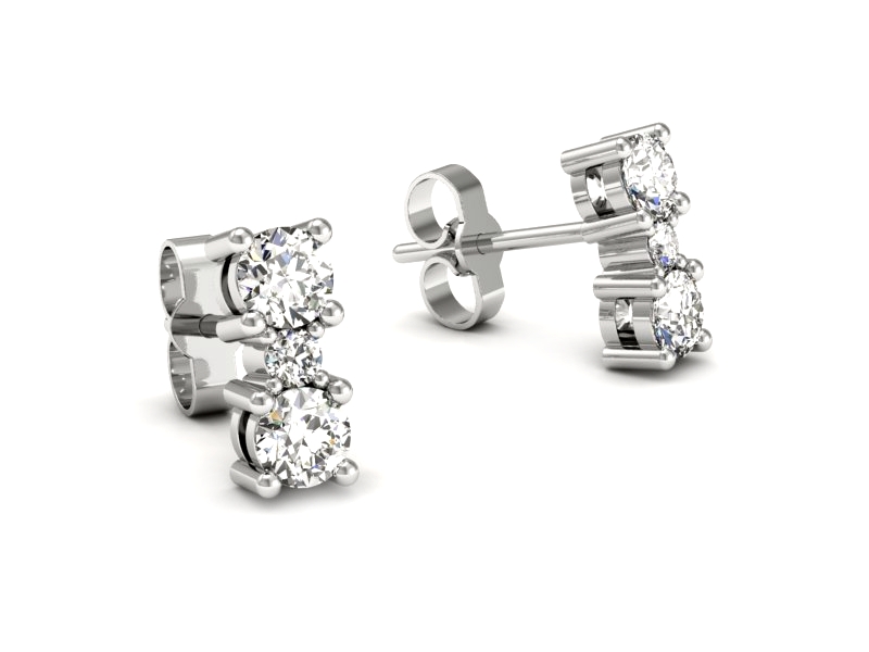 Złote kolczyki z brylantami białe złoto - 9077b — zdjęcie 3