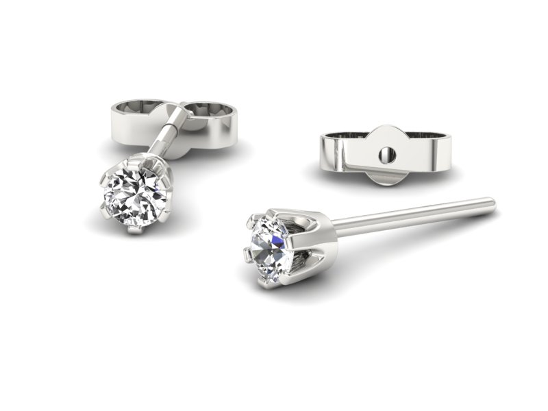 Złote kolczyki z brylantami białe złoto - 9080b — zdjęcie 3