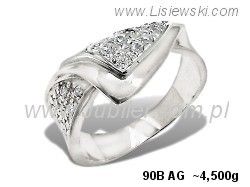 Pierścionek srebrny z cyrkoniami biżuteria srebrna - 90bag