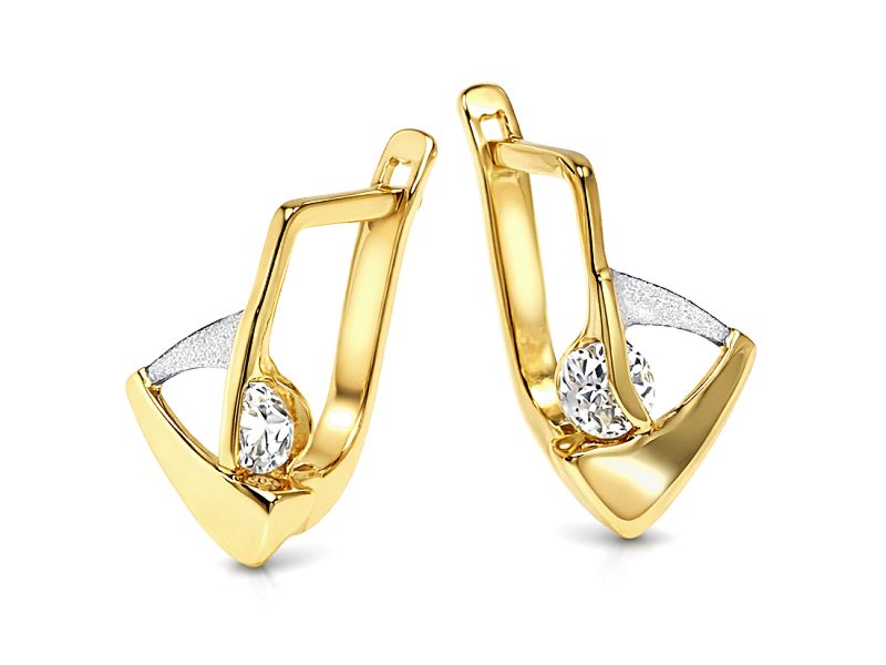 Złote kolczyki z cyrkoniami żółte złoto - 910_k