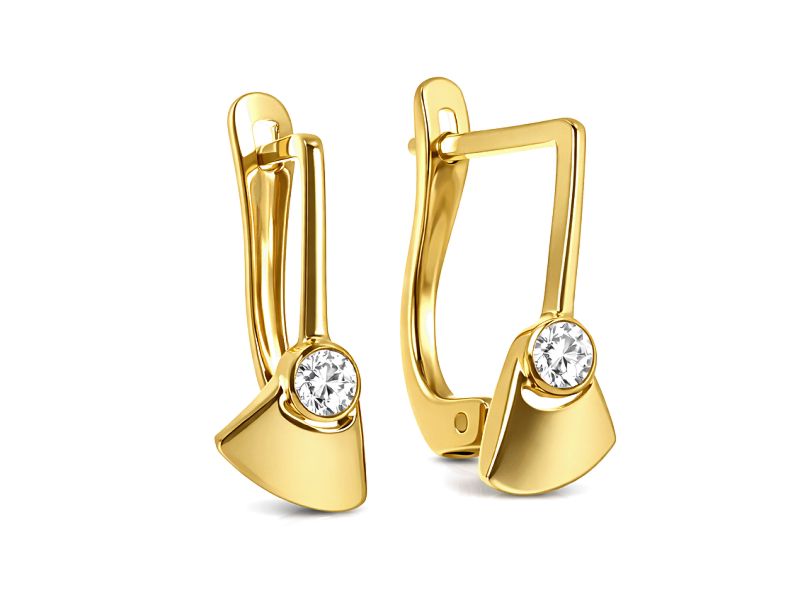 Złote kolczyki z cyrkoniami żółte złoto - 911