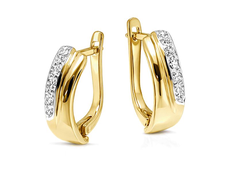 Złote kolczyki z cyrkoniami żółte złoto - 912