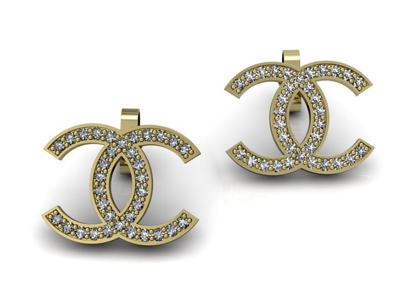 Złote kolczyki z diamentami - 9164k_SI — zdjęcie 3