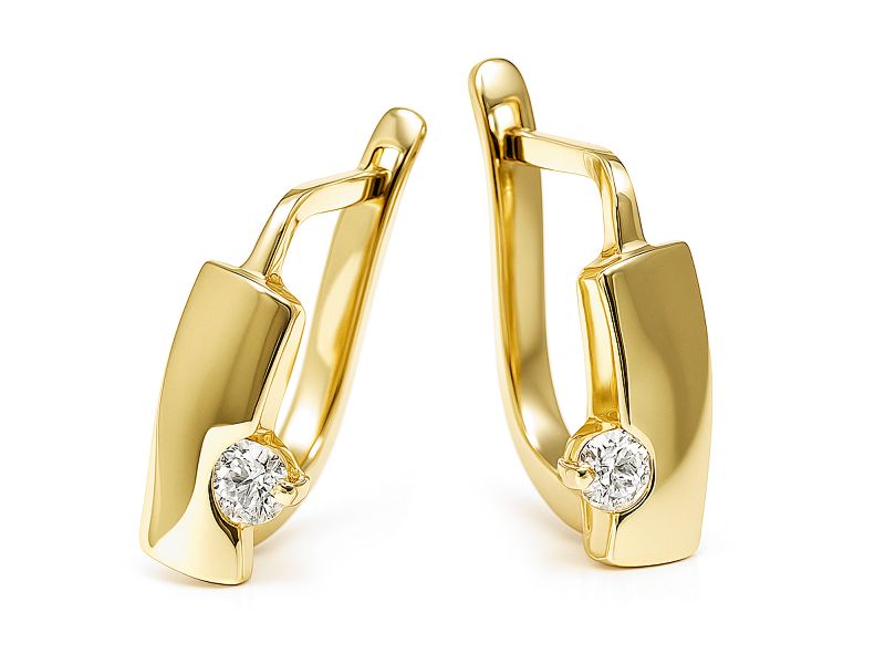 Złote kolczyki z cyrkoniami żółte złoto - 920k
