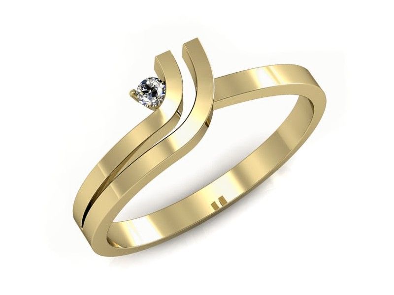złoty pierścionek z brylantem promocja - 921skW_pro