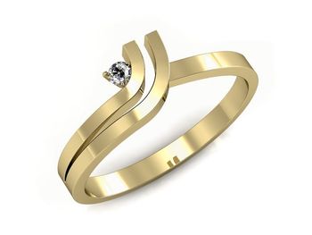 złoty pierścionek z brylantem promocja - 921skW_pro - 1
