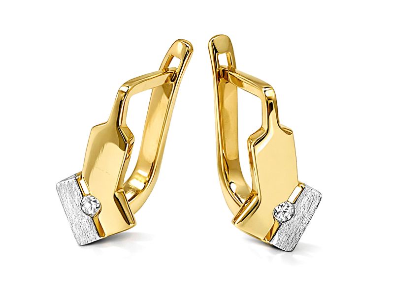 Złote kolczyki z cyrkoniami żółte złoto - 922