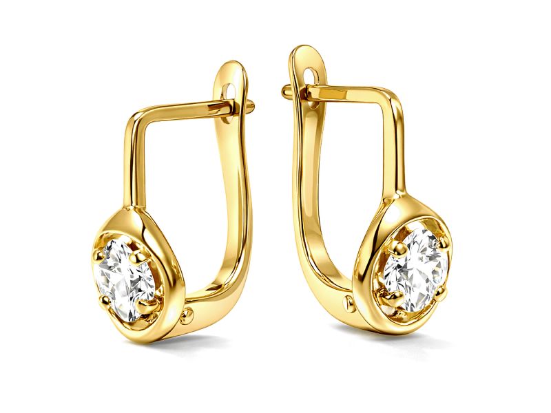 Złote kolczyki z cyrkoniami żółte złoto - 927