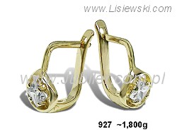 Złote kolczyki z cyrkoniami żółte złoto - 927 — zdjęcie 2