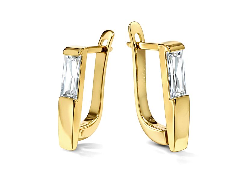 Złote kolczyki z cyrkoniami żółte złoto - 931