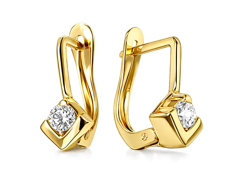 Złote kolczyki z cyrkoniami - 934