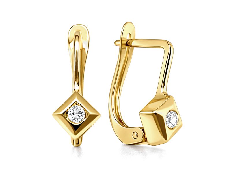 Złote kolczyki z cyrkoniami - 937