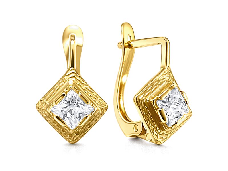 Złote kolczyki z cyrkoniami - 940