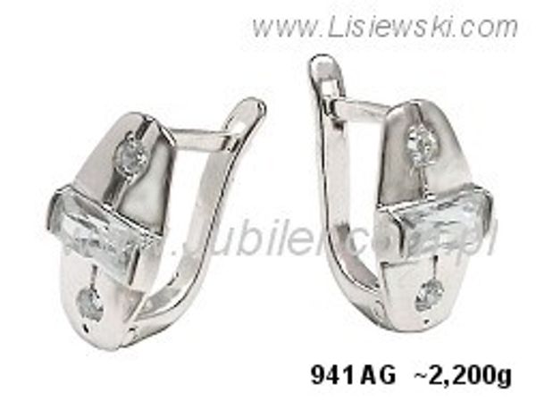 Kolczyki srebrne z cyrkoniami biżuteria srebrna próby 925 - 941ag
