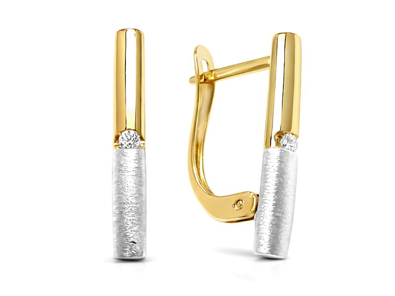 Złote kolczyki z cyrkoniami - 942