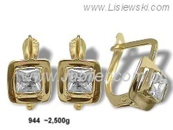 Złote Kolczyki z cyrkoniami żółte złoto proba 585 - 944 - 1