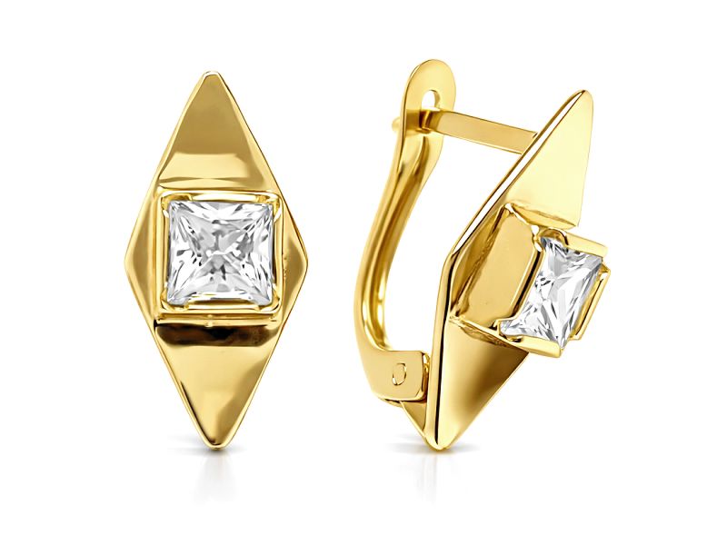 Złote kolczyki z cyrkoniami - 946