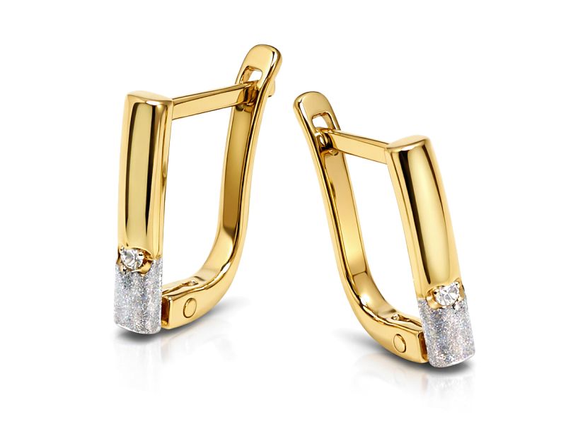 Złote kolczyki z cyrkoniami - 948