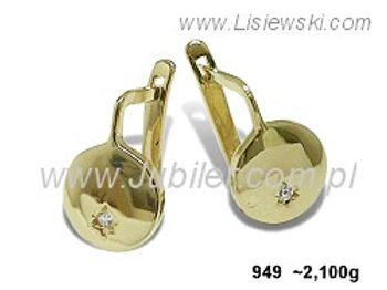 Złote Kolczyki z cyrkoniami żółte złoto proba 585 - 949 - 1