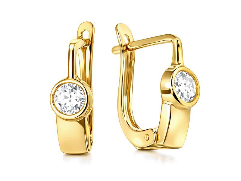 Złote kolczyki z cyrkoniami - 950