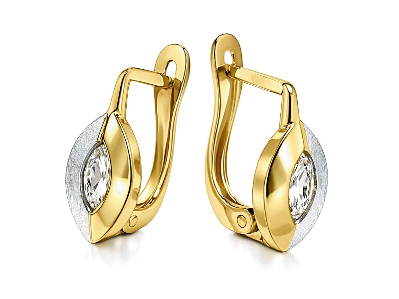 Złote kolczyki z cyrkoniami - 951