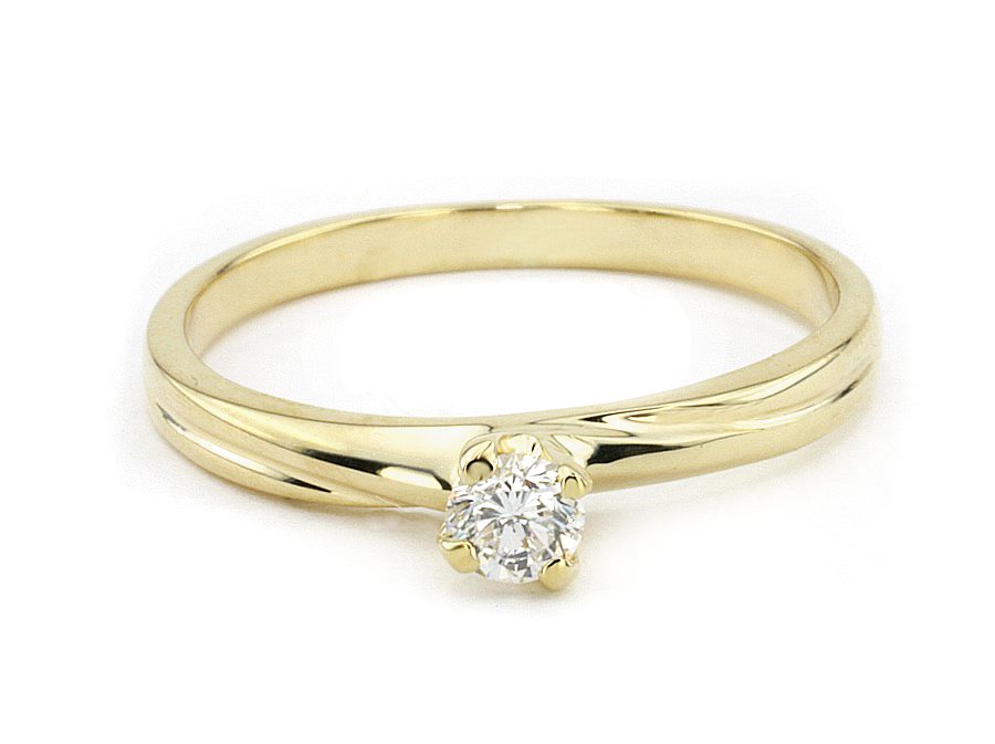 Złoty Pierścionek złoty z brylantem promocja - 953skW_pro — zdjęcie 2