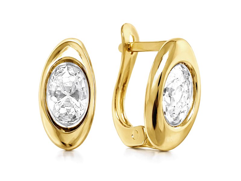 Złote kolczyki z cyrkoniami - 954