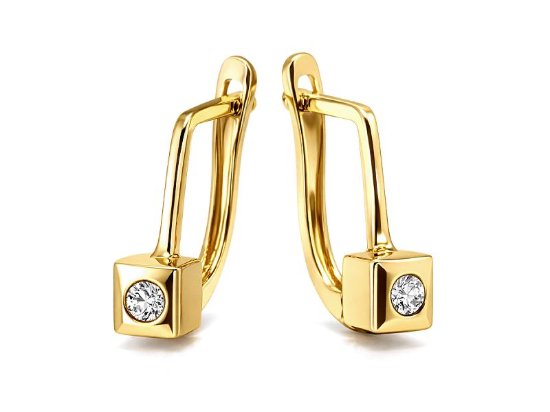 Złote kolczyki z cyrkoniami - 962