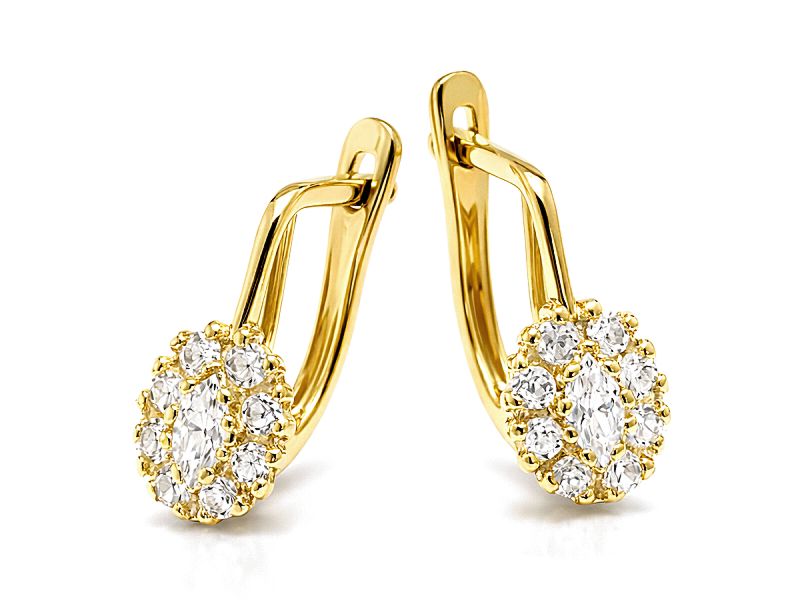 Złote kolczyki z cyrkoniami - 965