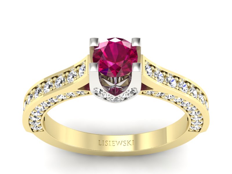 Pierścionek z rubinem i diamentami promocja - 965skwpro