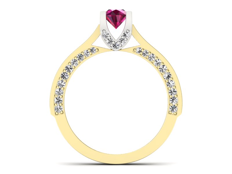 Pierścionek z rubinem i diamentami promocja - 965skwpro — zdjęcie 2