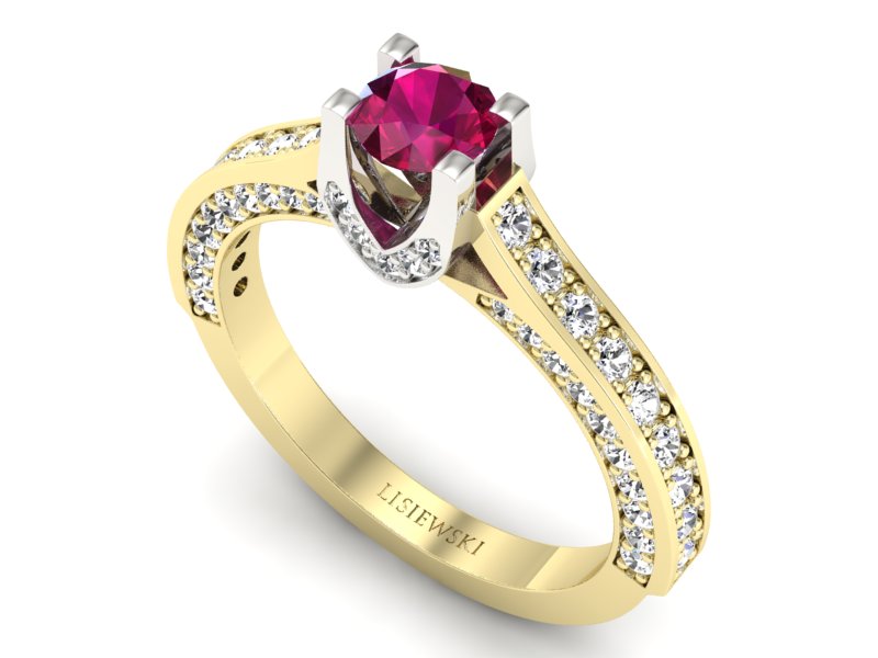 Pierścionek z rubinem i diamentami promocja - 965skwpro — zdjęcie 3