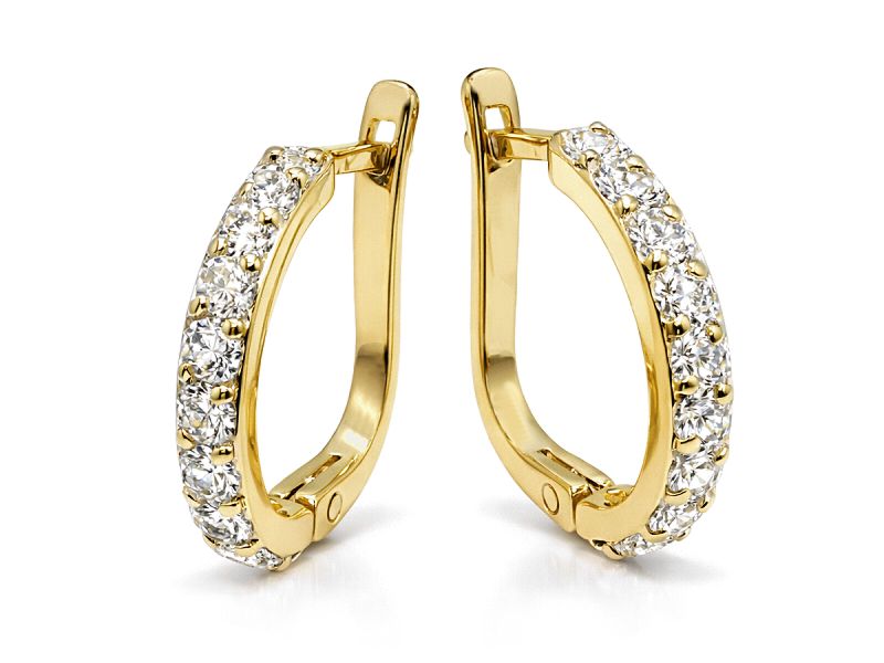 Złote kolczyki z cyrkoniami - 970