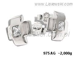 Kolczyki srebrne z cyrkoniami biżuteria srebrna 925 - 975ag