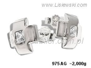 Kolczyki srebrne z cyrkoniami biżuteria srebrna 925 - 975ag - 1